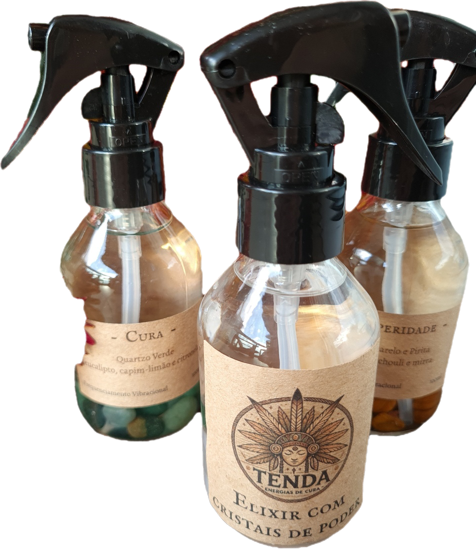 Elixir vibracional com cristais de poder