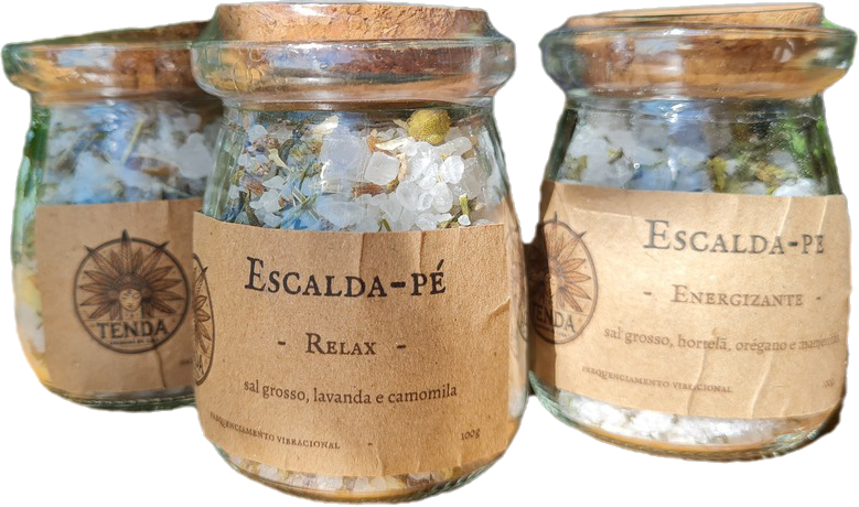Escalda-pés vibracional com ervas